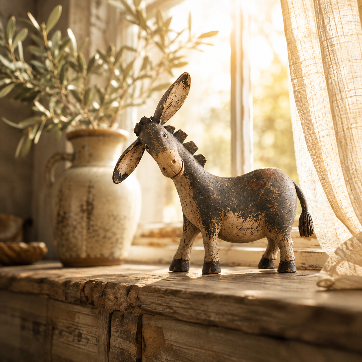 BarnBuddy – Rustic Country Donkey Figurine