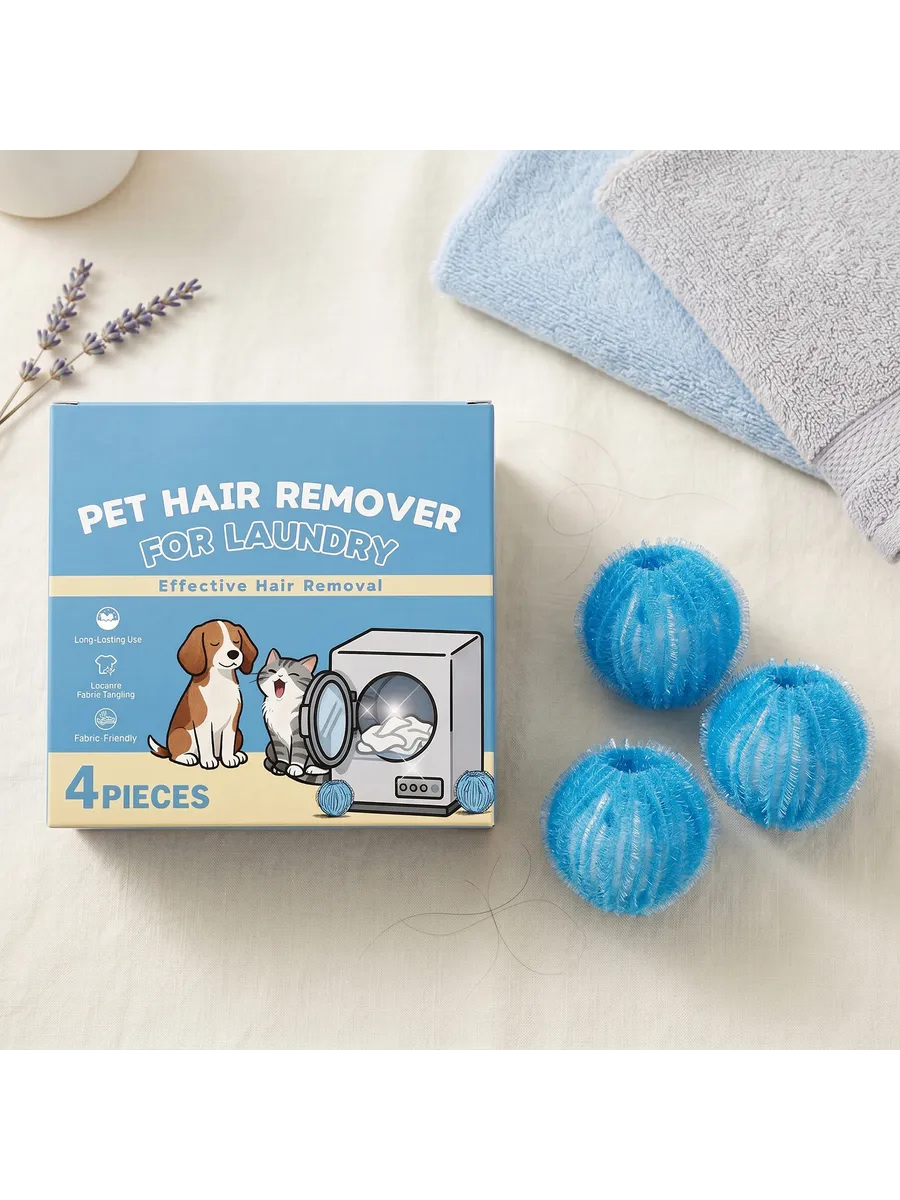FurEase – Reusable Pet Hair Remover Laundry Balls