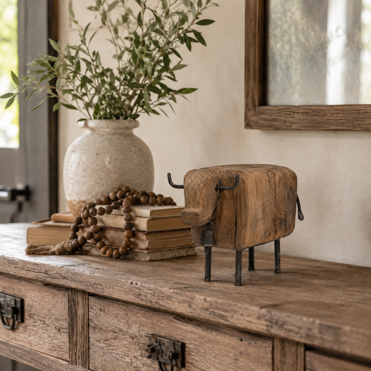RusticRanch – Vintage Cow Tabletop Ornament