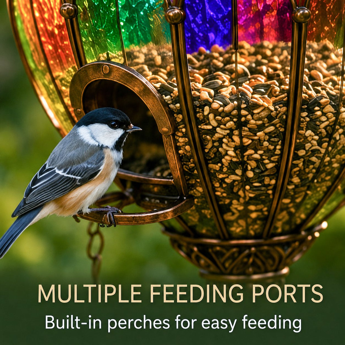 AeroBloom – Colorful Hot Air Balloon Bird Feeder Fountain