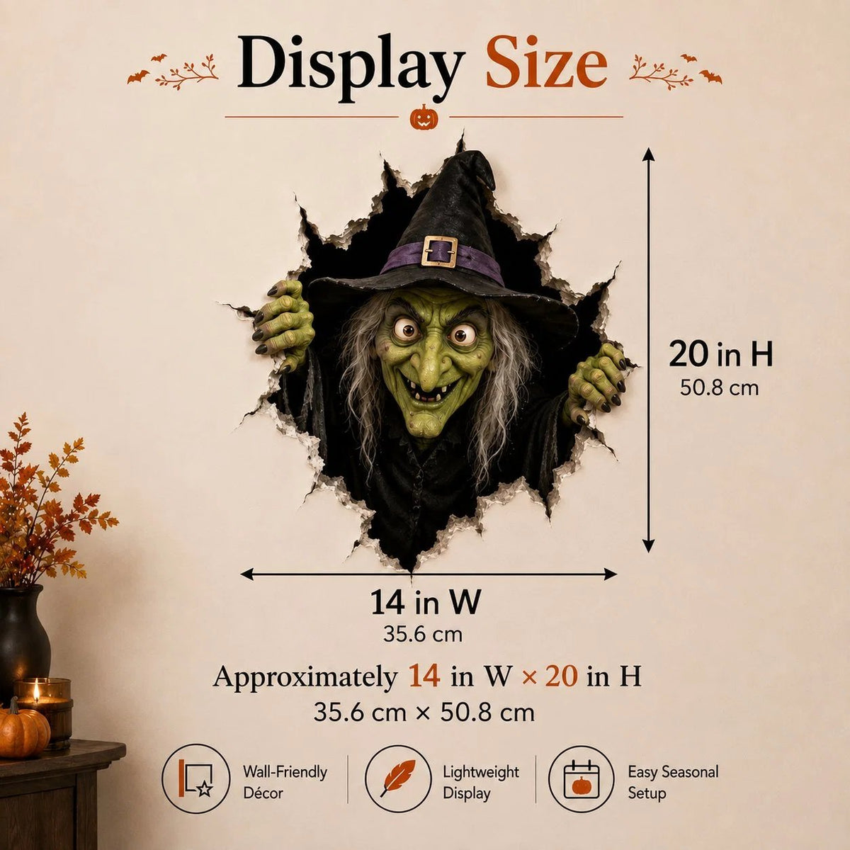 HauntOra – Halloween Witch Break-In Wall Decal