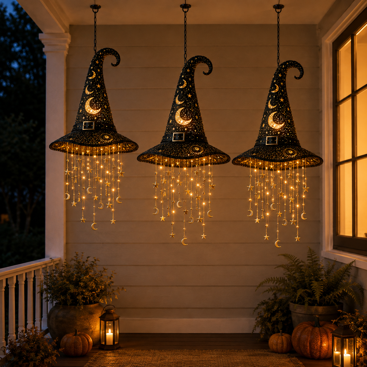 WitchGlow – Lighted Witch Hat Hanging Decor