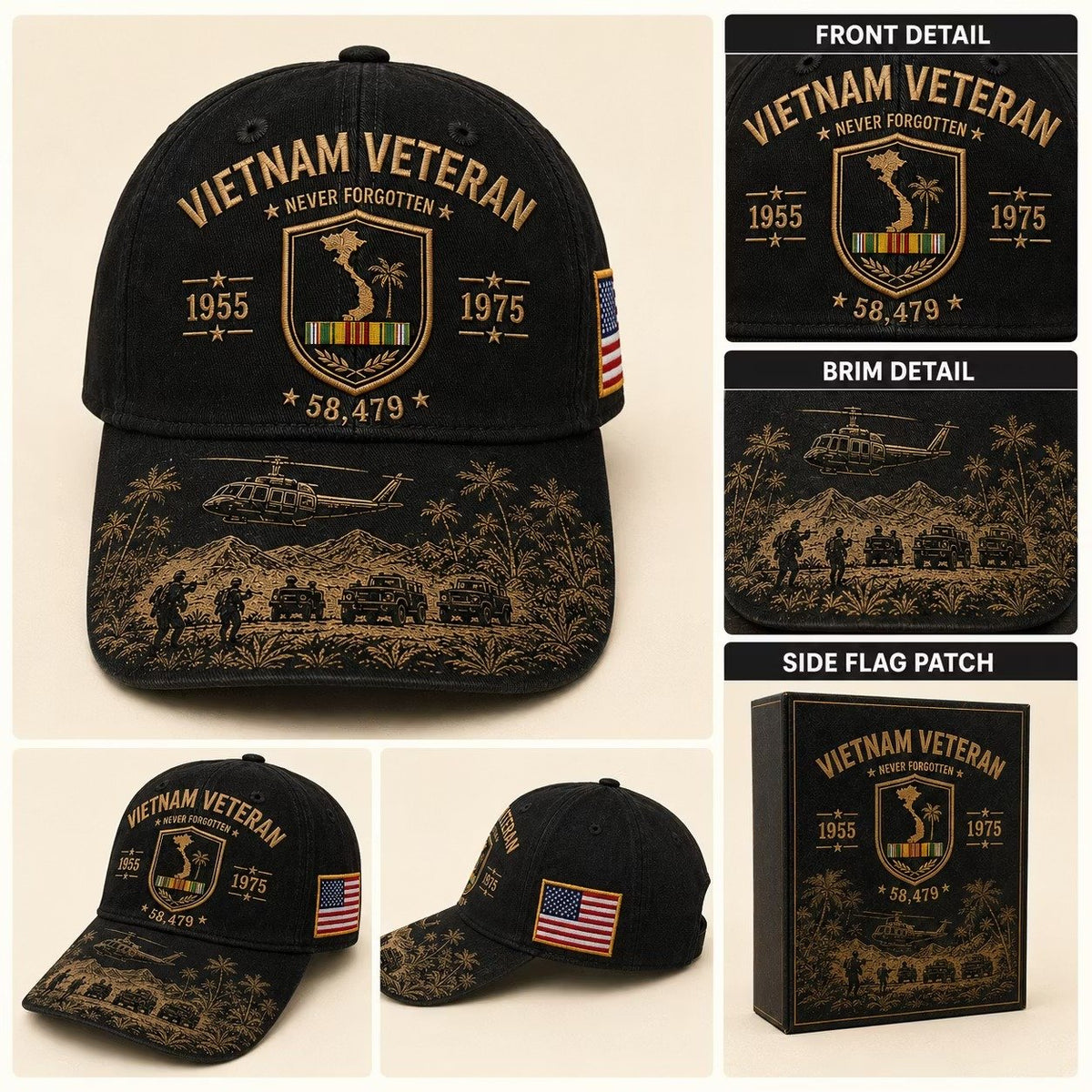 VietnamVeteran – Never Forgotten Commemorative Cap 🇺🇸