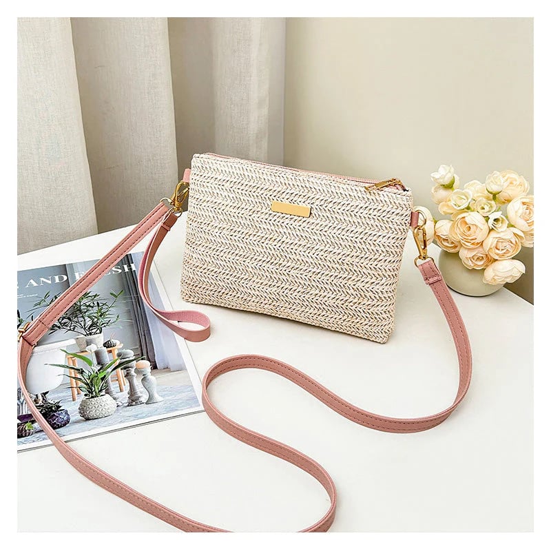 SoléaMuse – Woven Straw Shoulder Clutch Bag