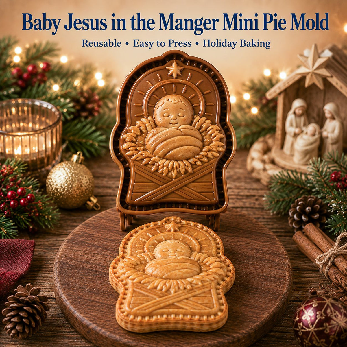 โ๏ธ Faith & Nativity Christmas Mini Pie Mold Collection