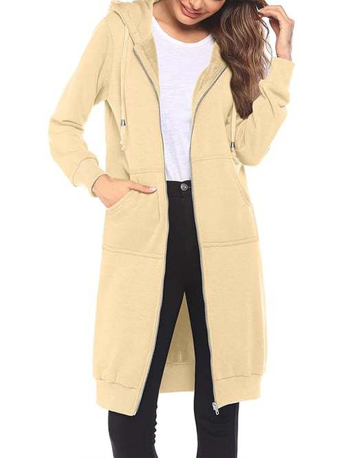 CozyHaven â Womenâs Long Zip-Up Fleece Hoodie