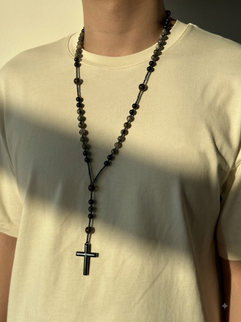 SpiritStone – Unisex Rosary Cross Necklace