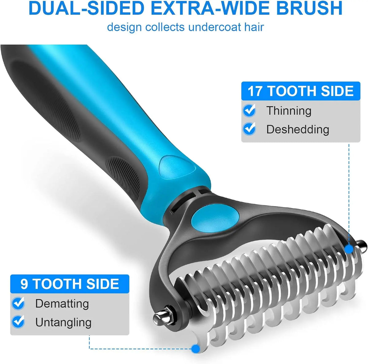 FurLuxe – Dual-Sided Pet Deshedding & Detangling Brush