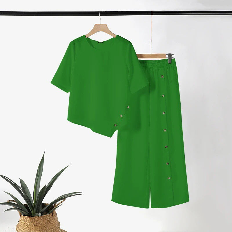 GraceFlow – Women’s Irregular Hem Matching Set