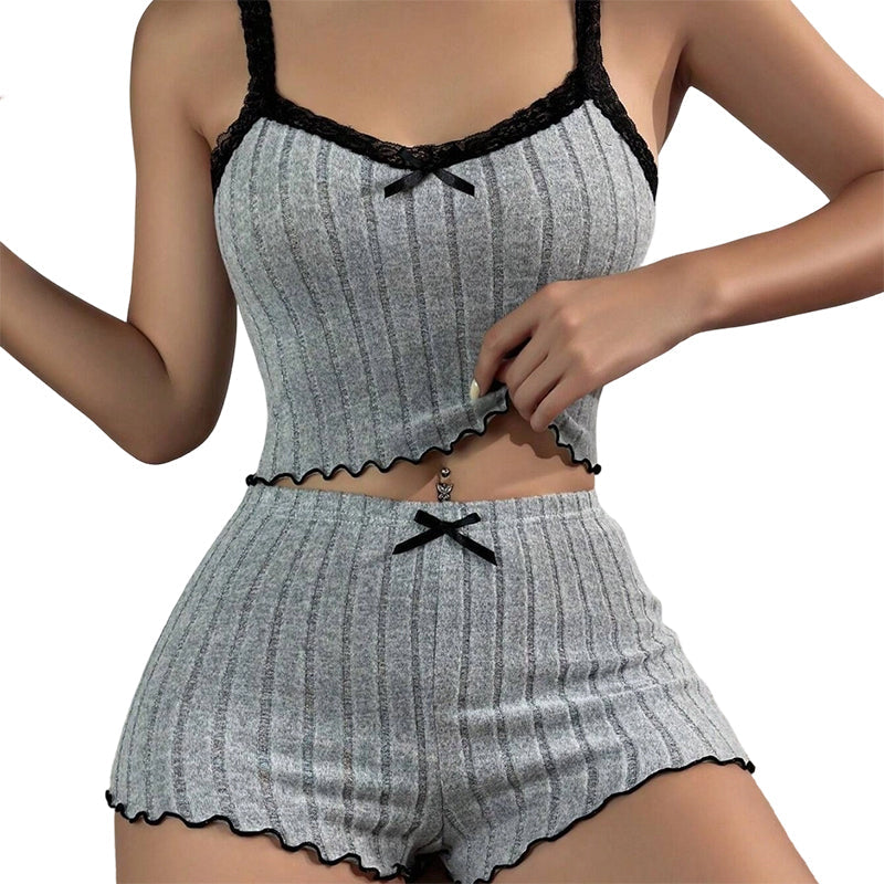 BlushNest – Women's Cozy Lace Pajama Set