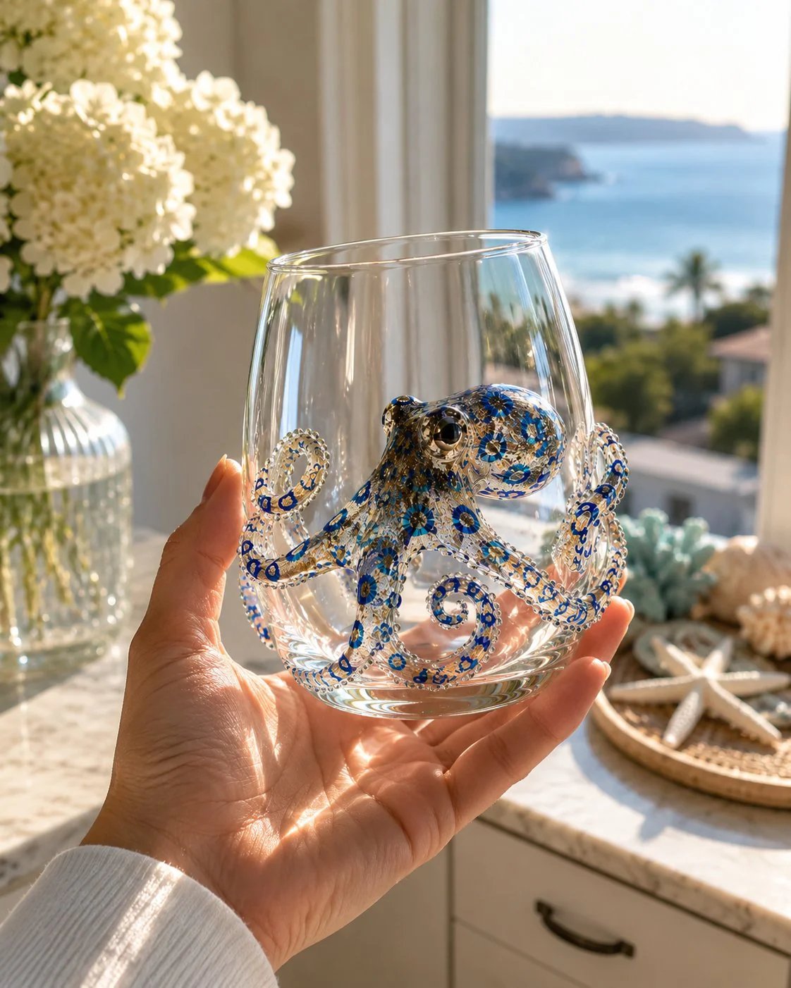 AquaElegance – Coastal Octopus Bar Glass