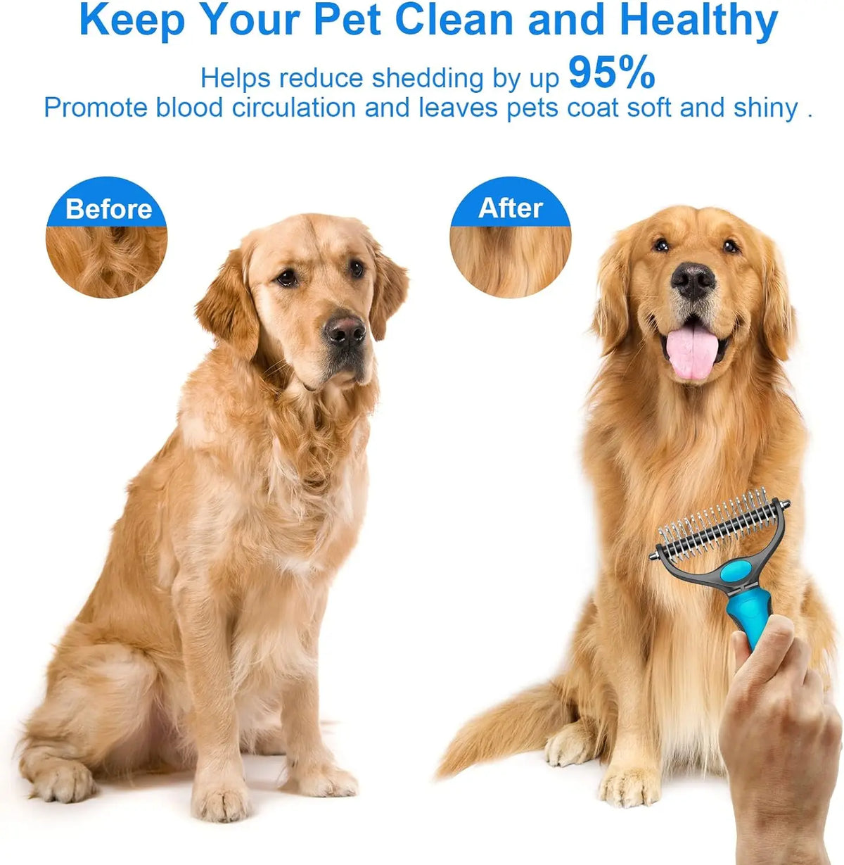 FurLuxe – Dual-Sided Pet Deshedding & Detangling Brush