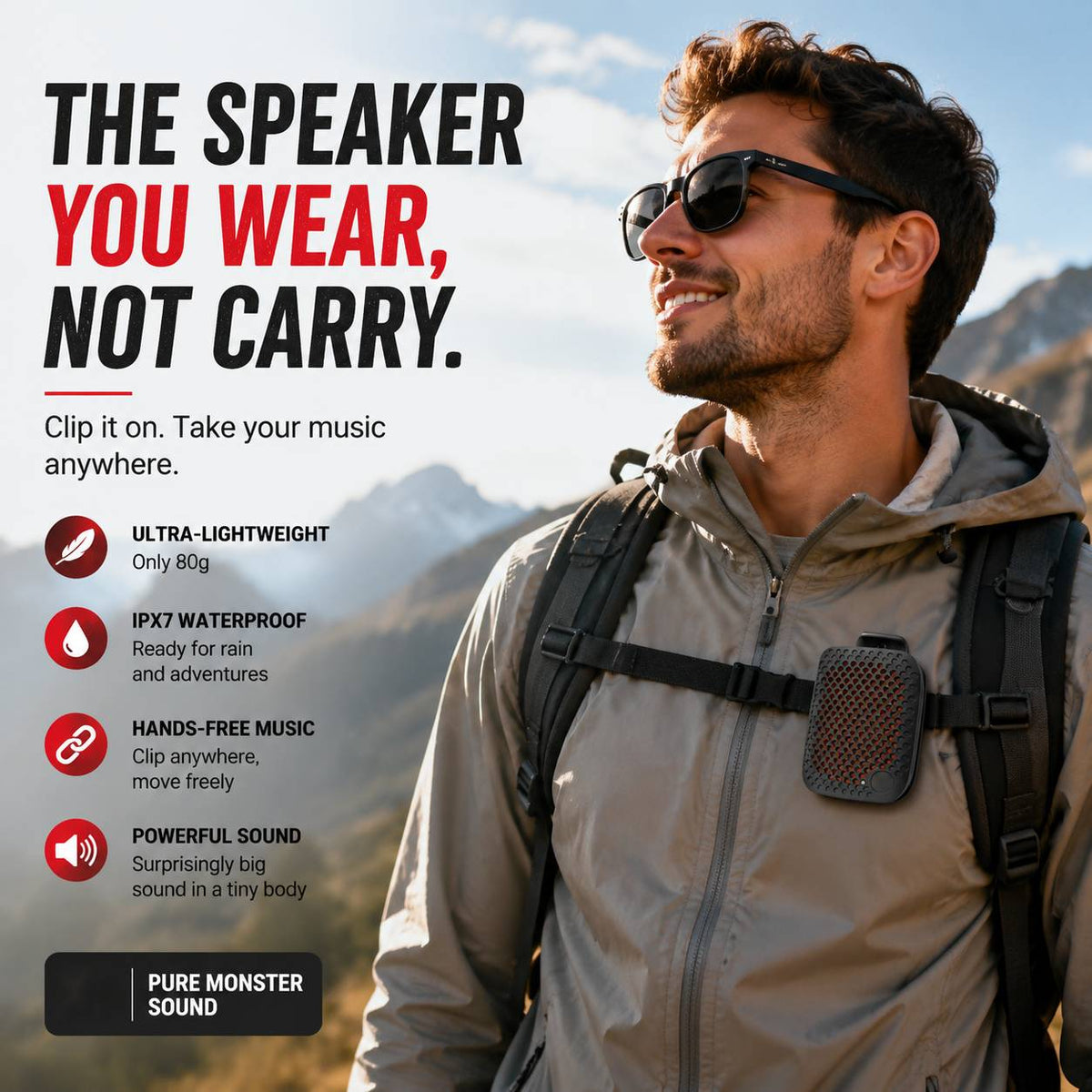 SoundClip – Outdoor Clip-On Bluetooth Speaker