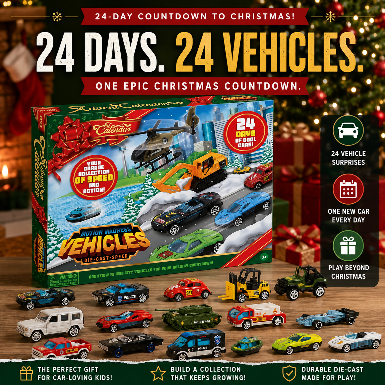 CarQuest – Kids 24-Day Vehicle Advent Calendar