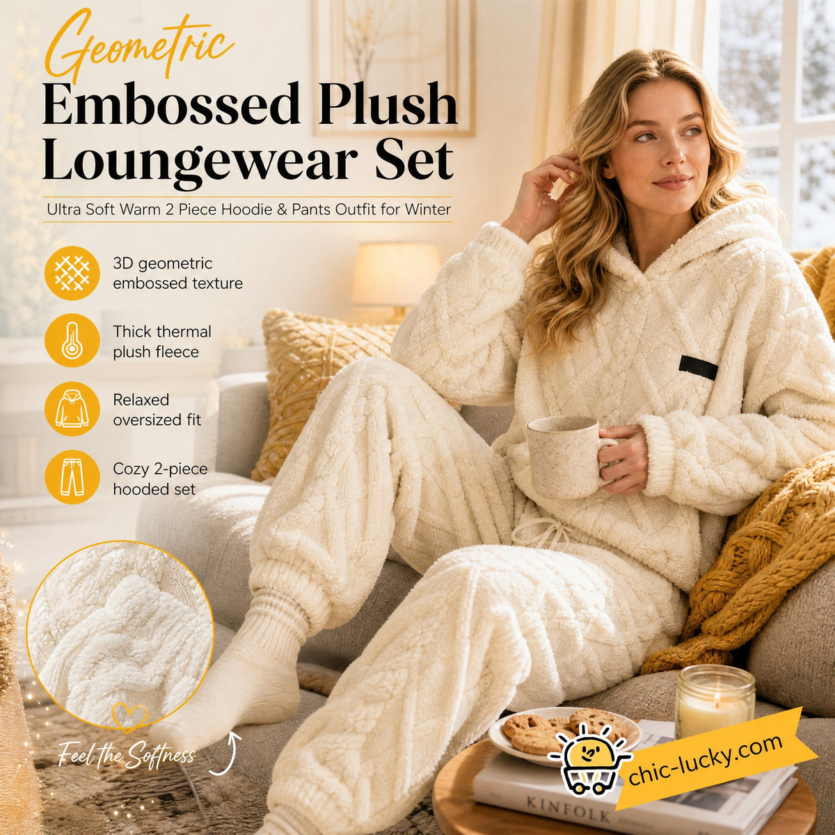 WinterLoom – 3D Geometric Plush Comfort Set