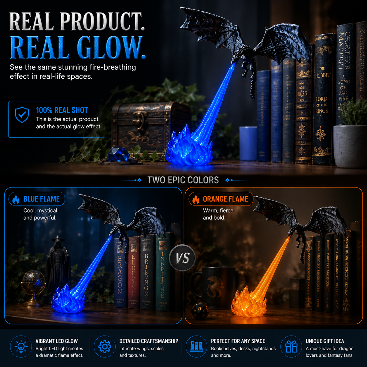 DragonGlow – 3D Fire-Breathing Dragon LED Display