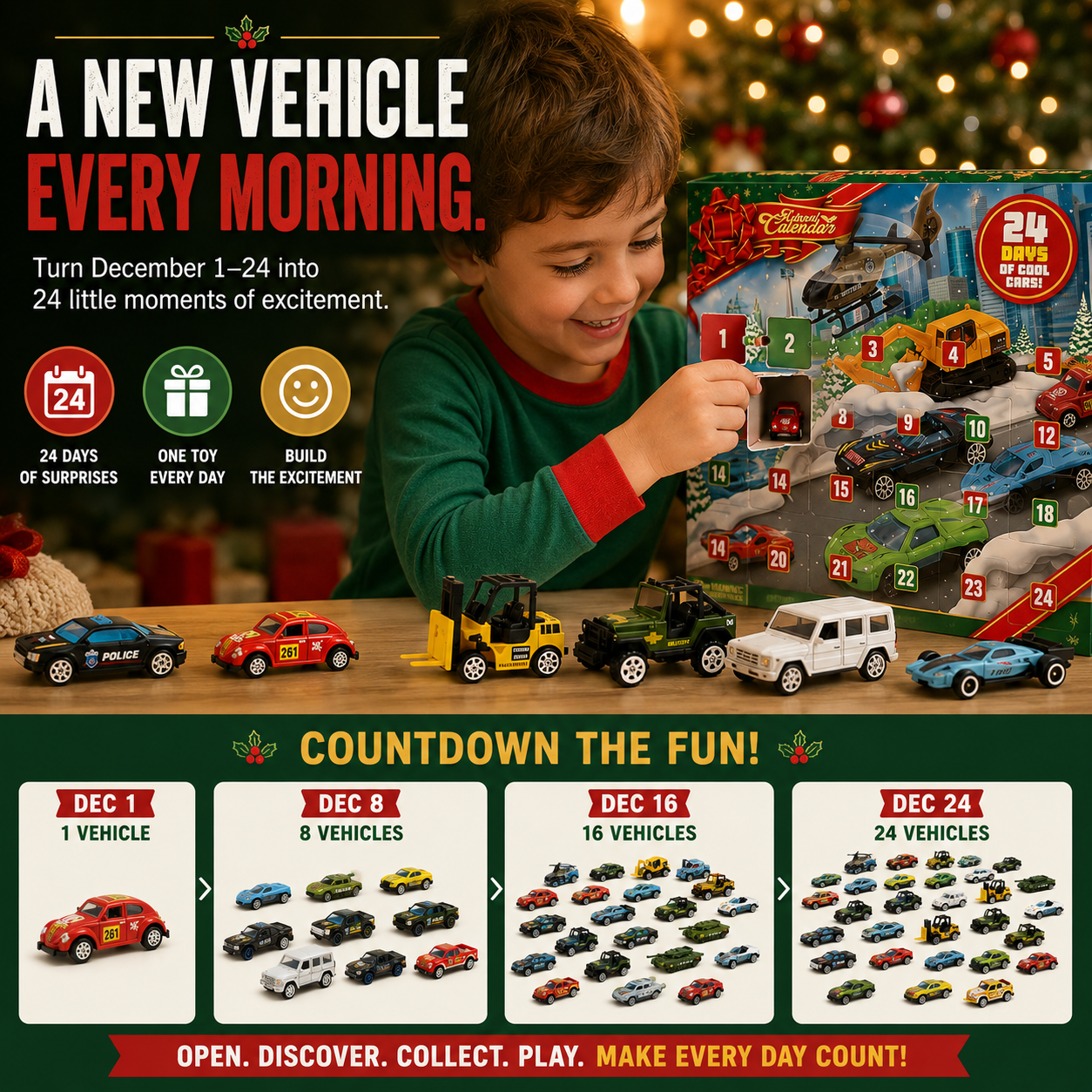 CarQuest – Kids 24-Day Vehicle Advent Calendar