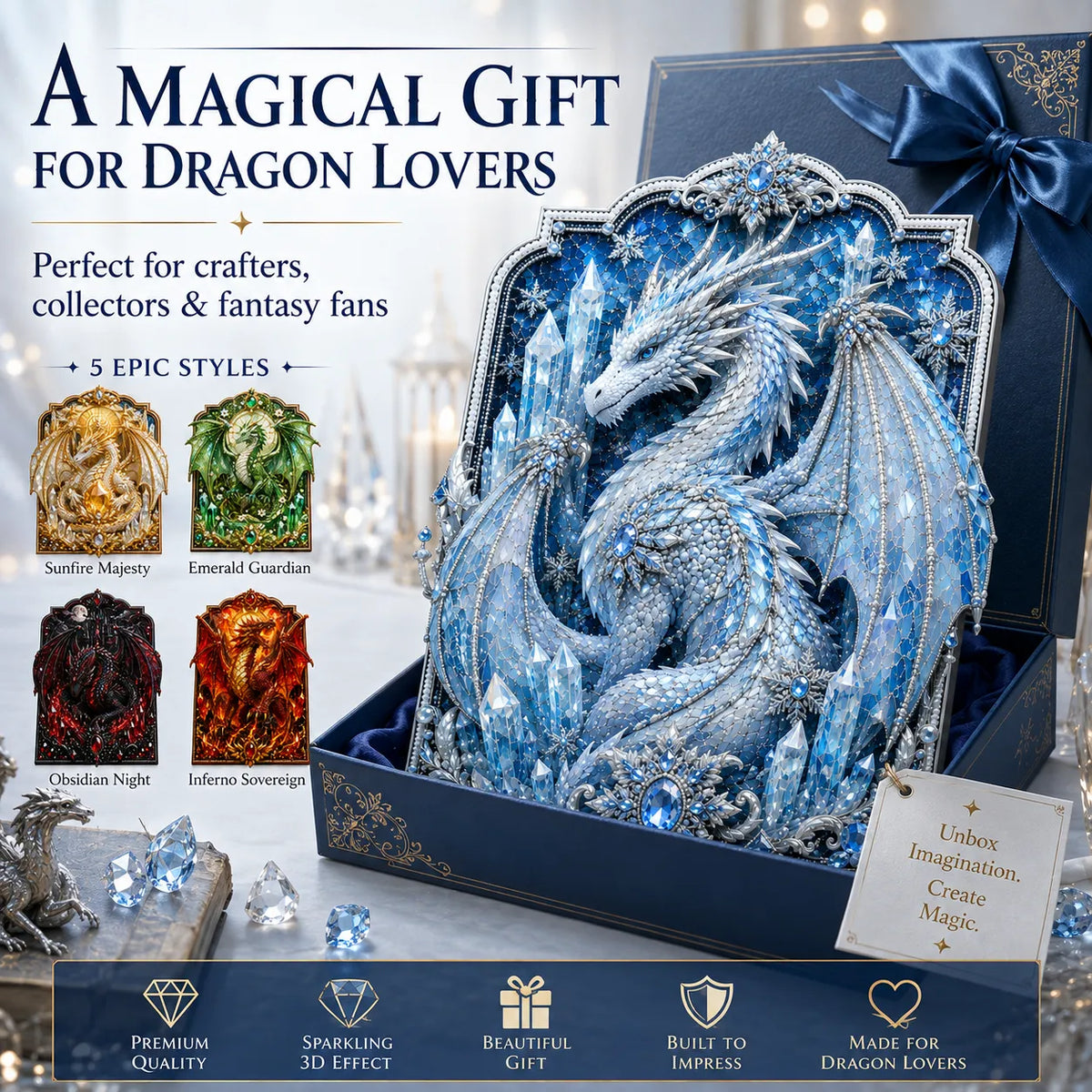 DragonCrest – 3D Fantasy Diamond Painting Kit