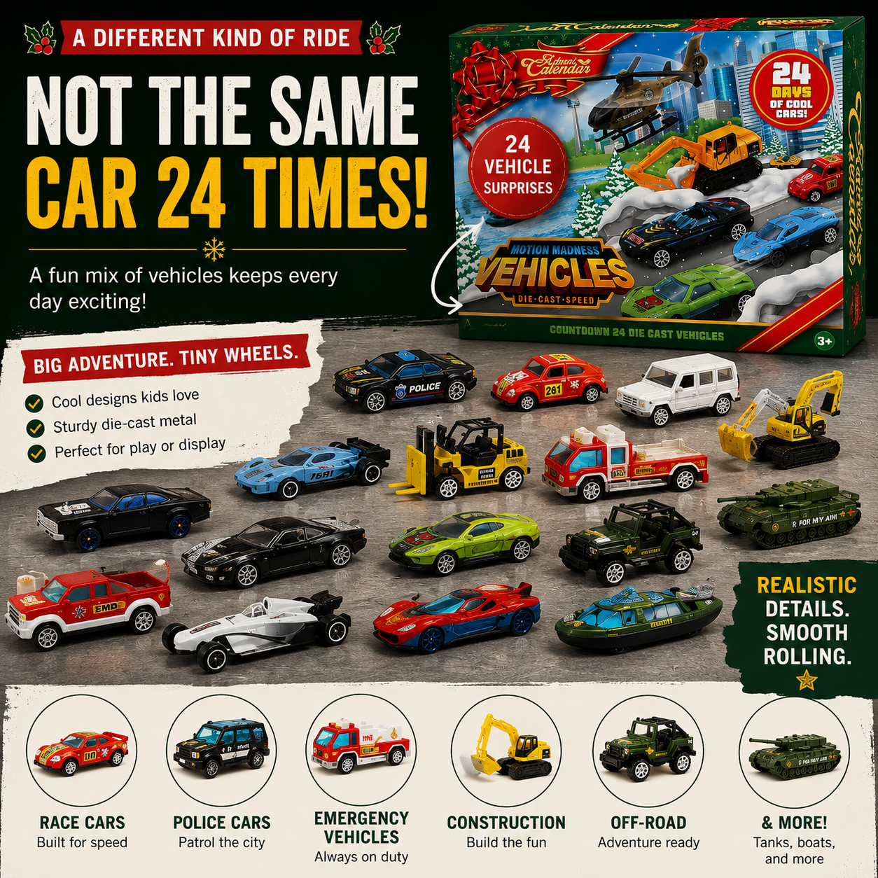 CarQuest – Kids 24-Day Vehicle Advent Calendar