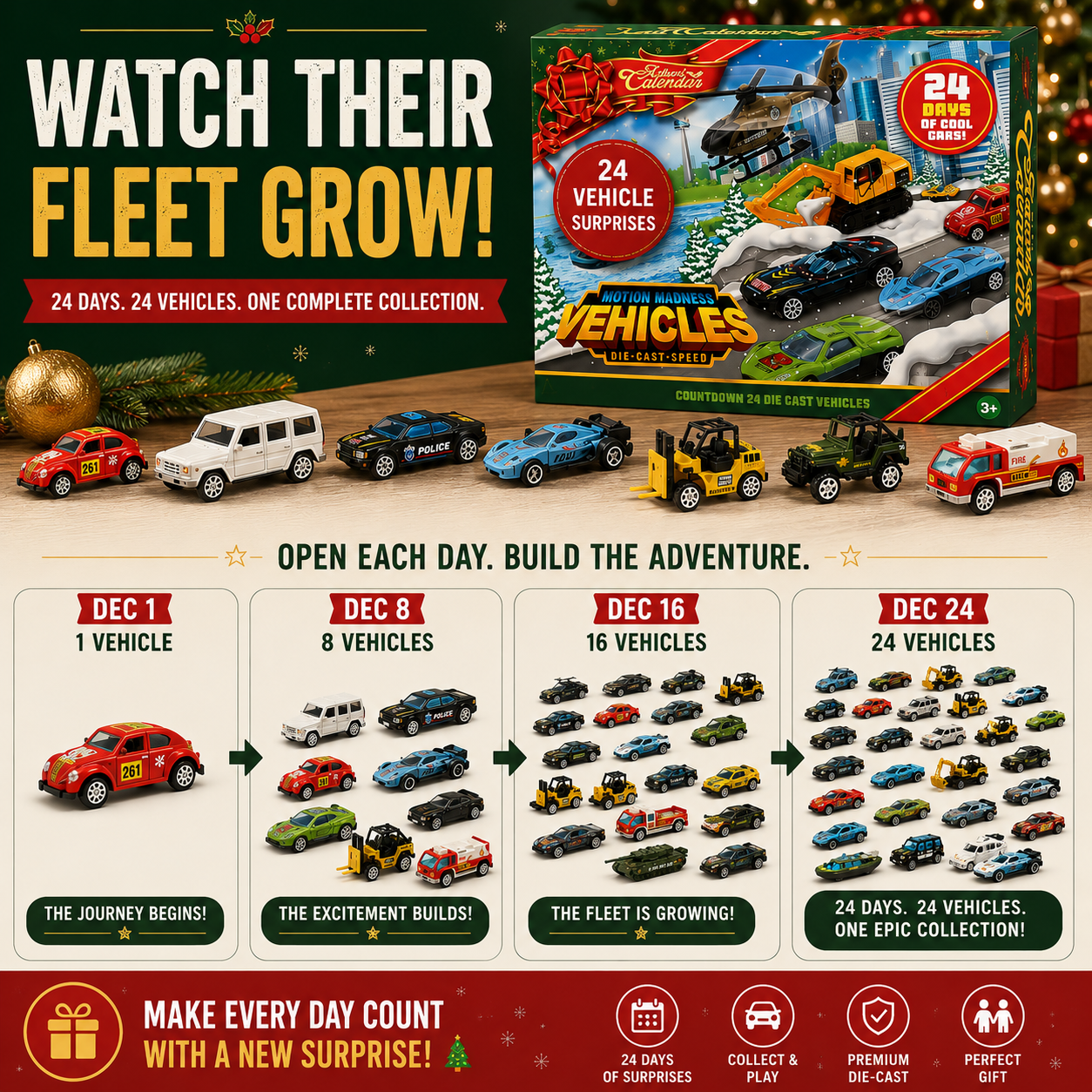 CarQuest – Kids 24-Day Vehicle Advent Calendar