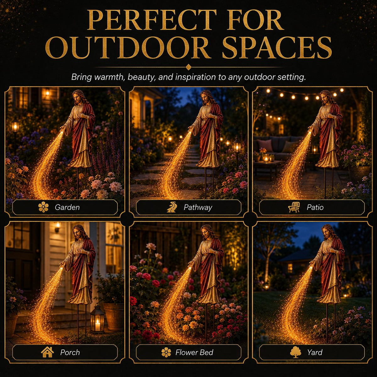 FaithGlow – Solar Jesus Fiber Optic Garden Light