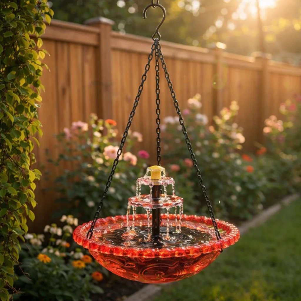 BirdOasis – Solar Hanging Cascade Fountain