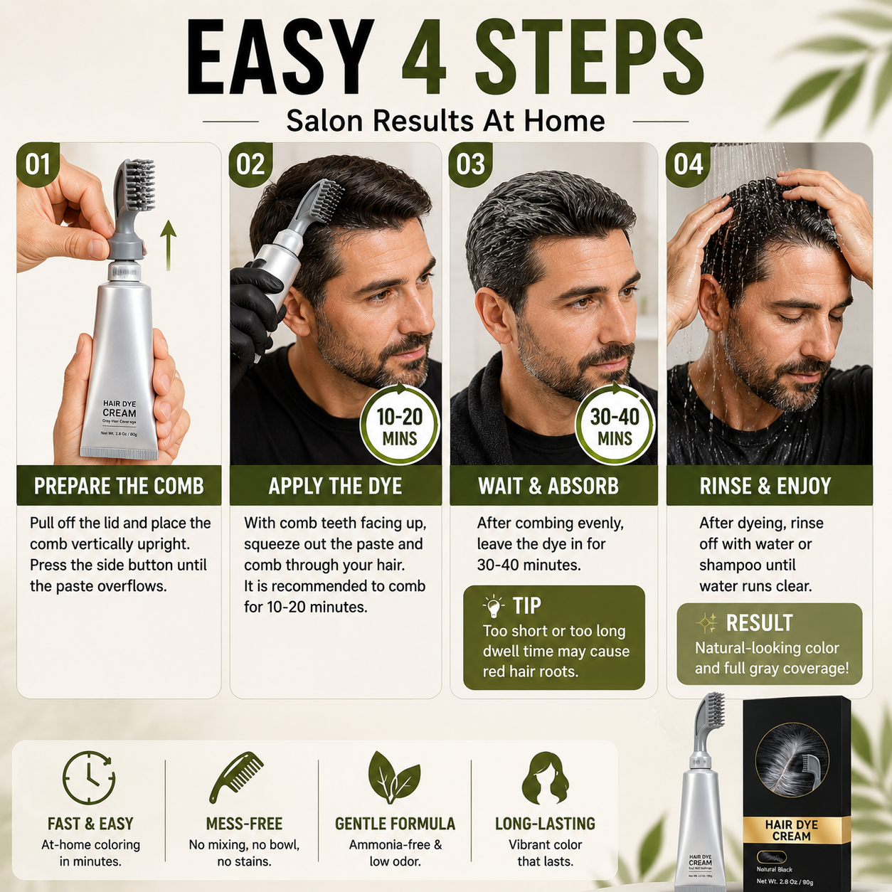 GrayGuard – Instant Gray Coverage Hair Dye Comb