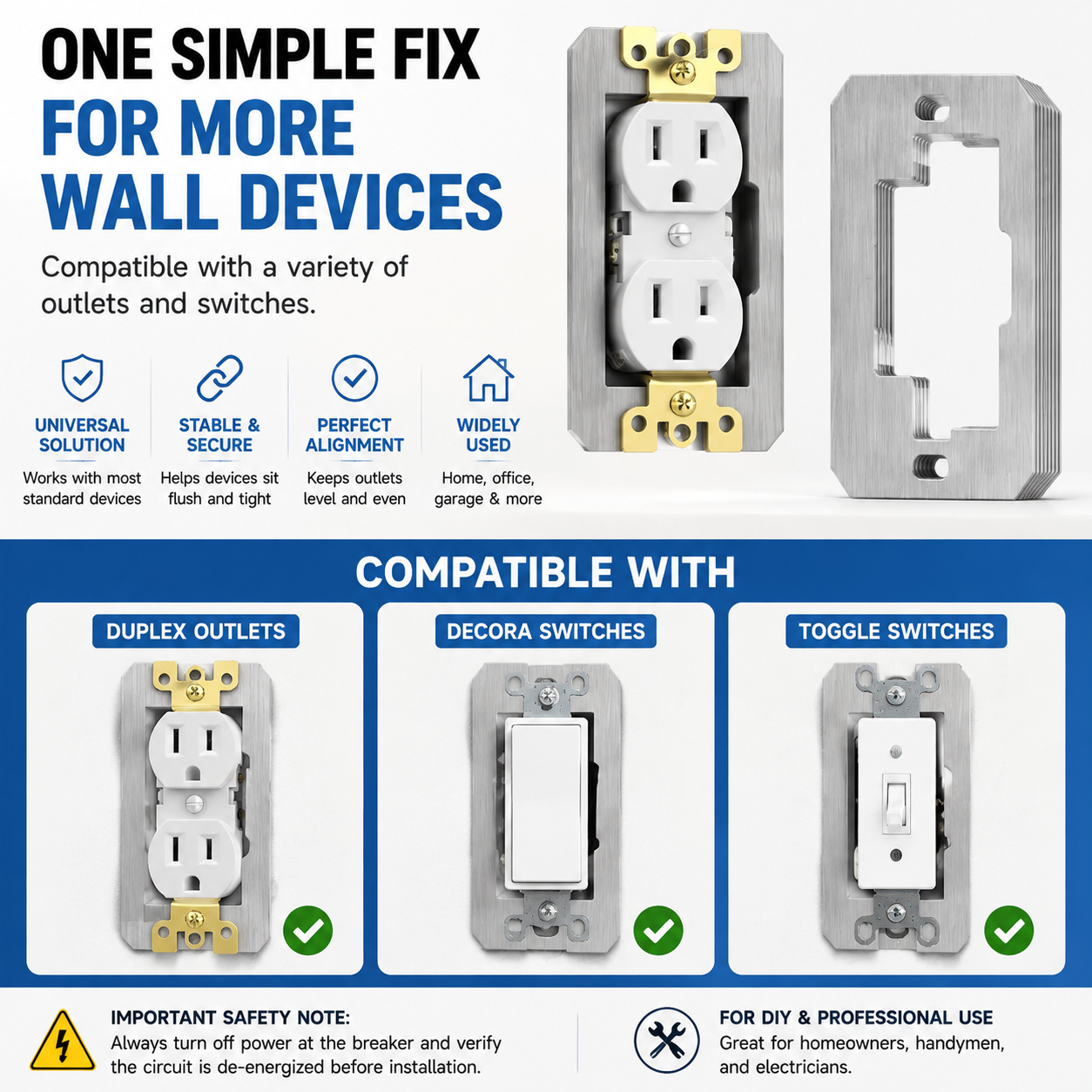 FixOra – Outlet Repair & Leveling Spacer Set