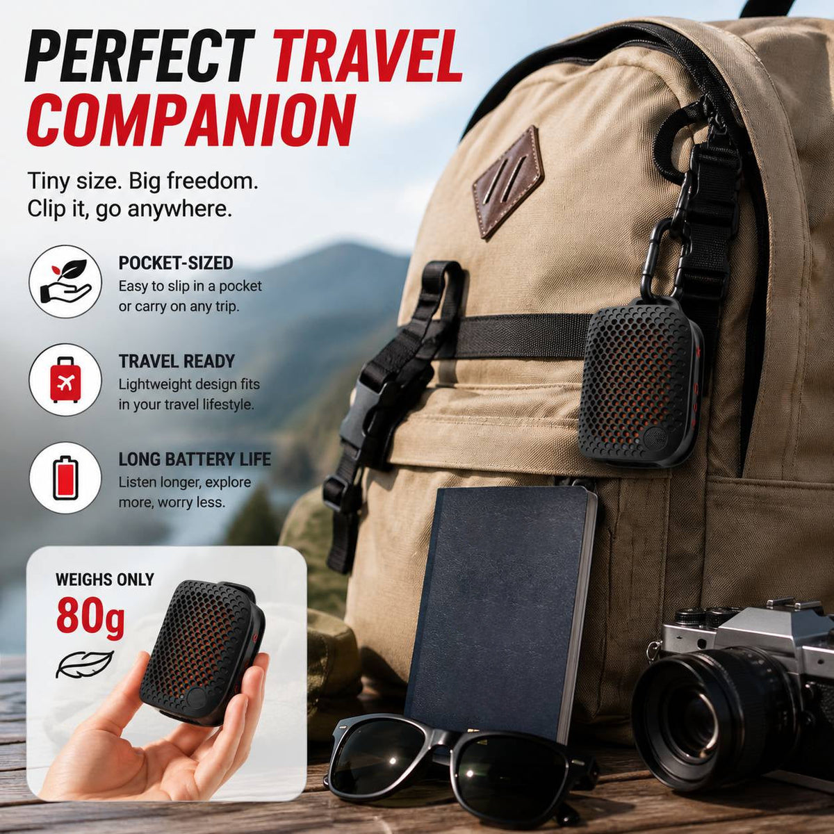 SoundClip – Outdoor Clip-On Bluetooth Speaker