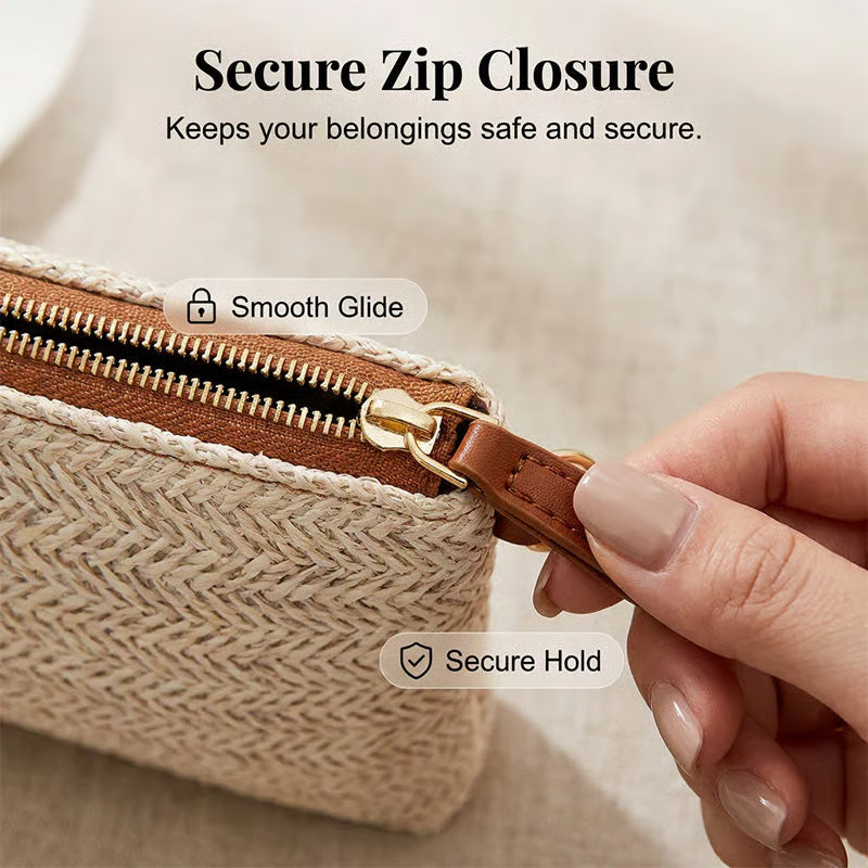 SoléaMuse – Woven Straw Shoulder Clutch Bag