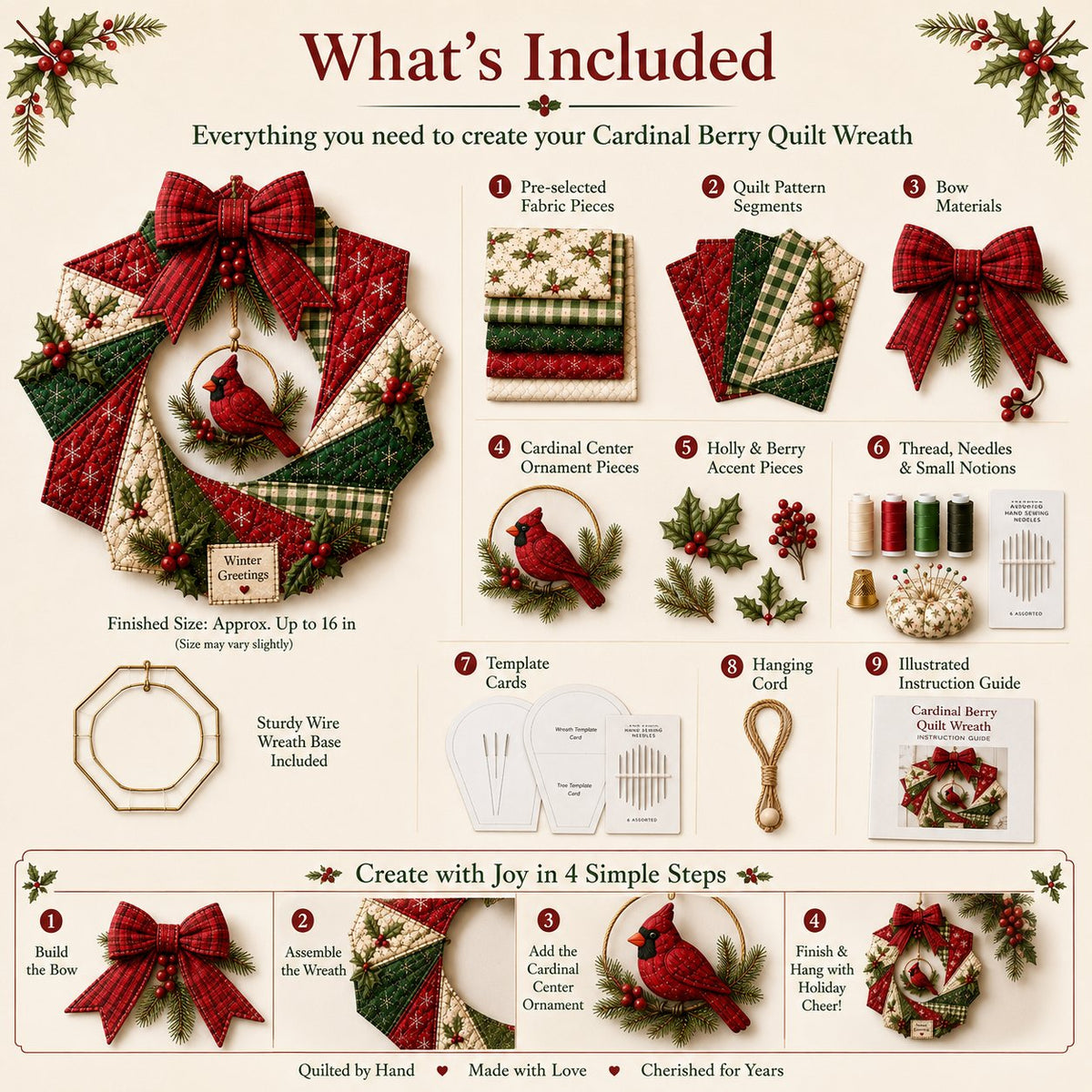 ChristmasCraft – Festive Fabric Wreath Making Kit