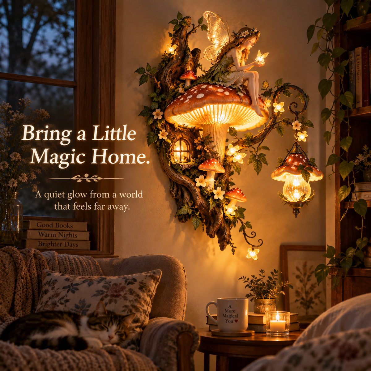 MystiGrove – Enchanted Mushroom Fairy Wall Light
