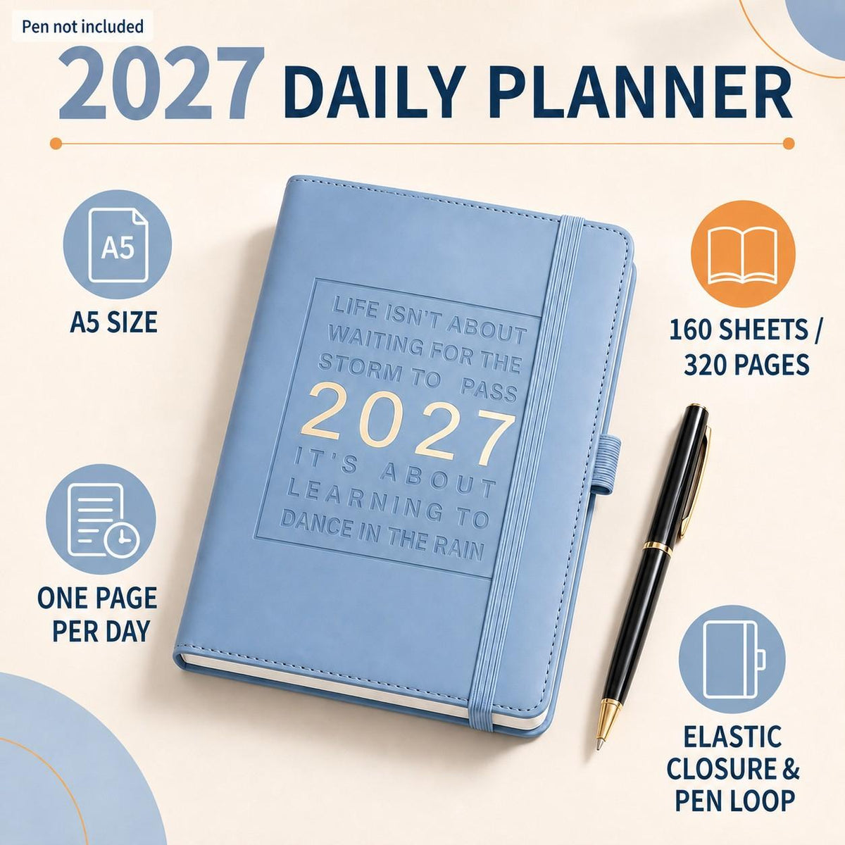 PlanSphere – 2027 Daily Calendar Journal