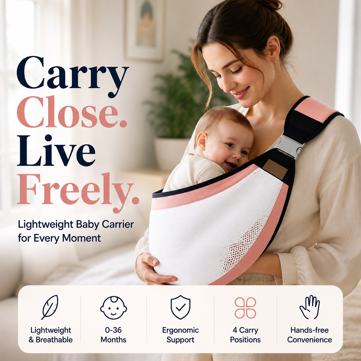 LumiNest – 4-In-1 Breathable Baby Carrier