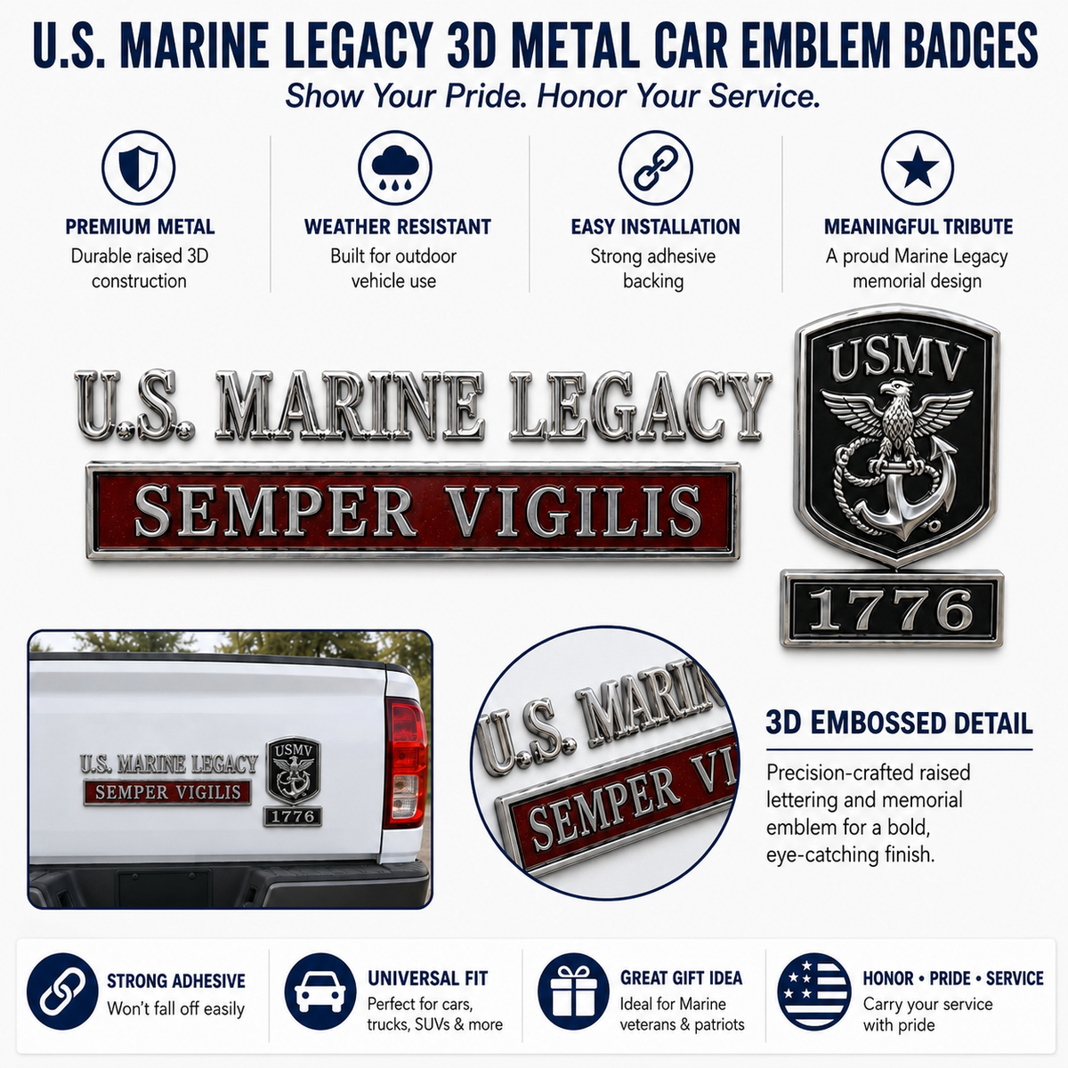 HonorForge – U.S. Military Veteran Car Emblem Collection