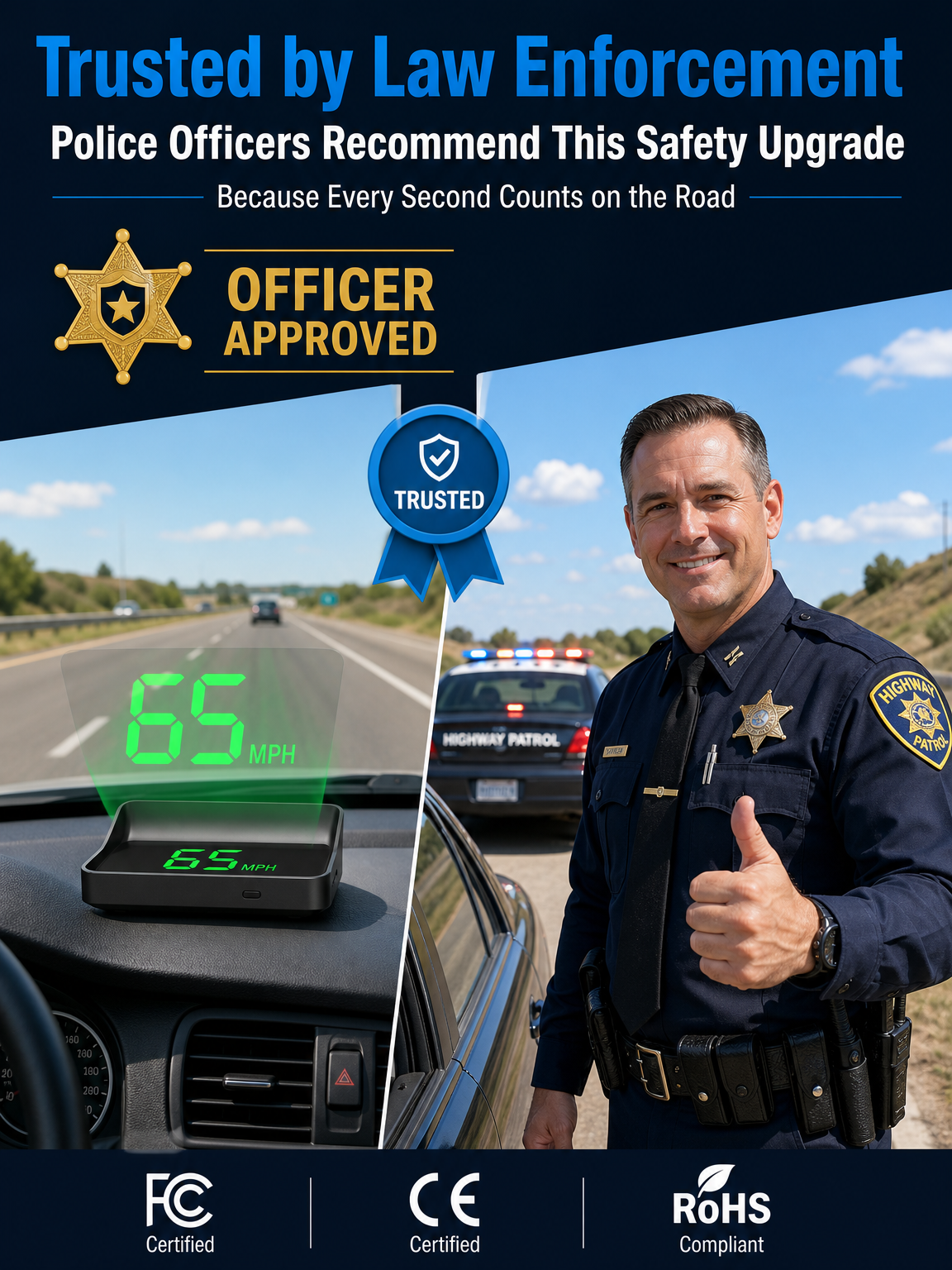 DriveSight – Smart GPS Head-Up Display Speedometer