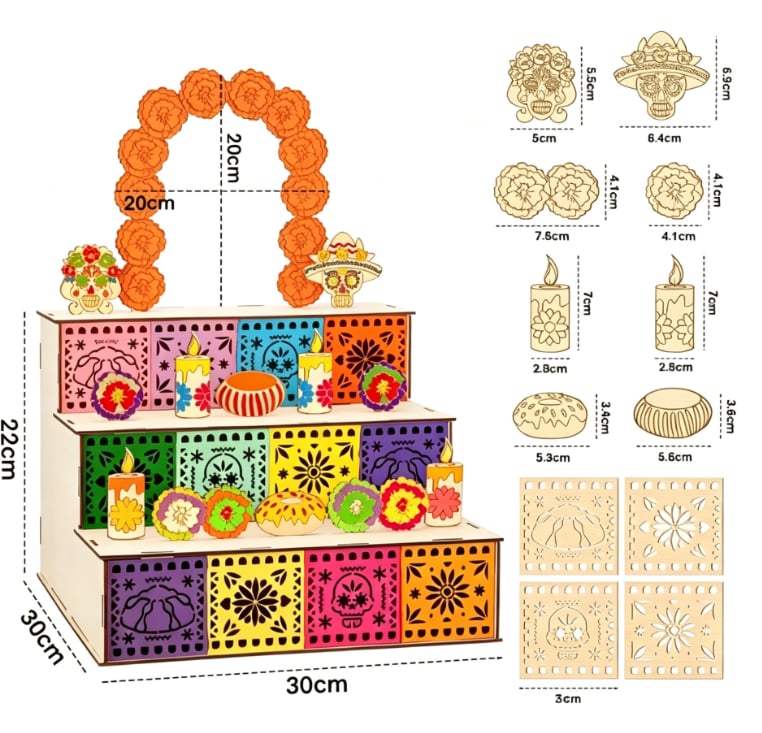 MemoraViva – 3-Tier Day of the Dead Remembrance Altar