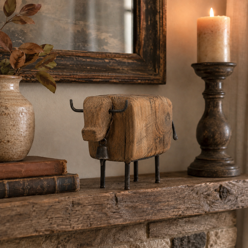 RusticRanch – Vintage Cow Tabletop Ornament