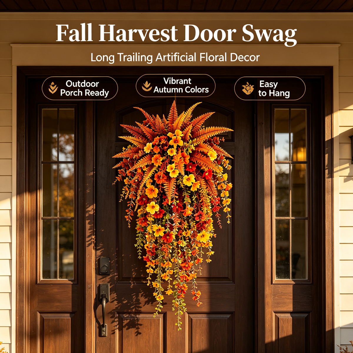 AutumnMuse – Lifelike Seasonal Hanging Flower Arrangement