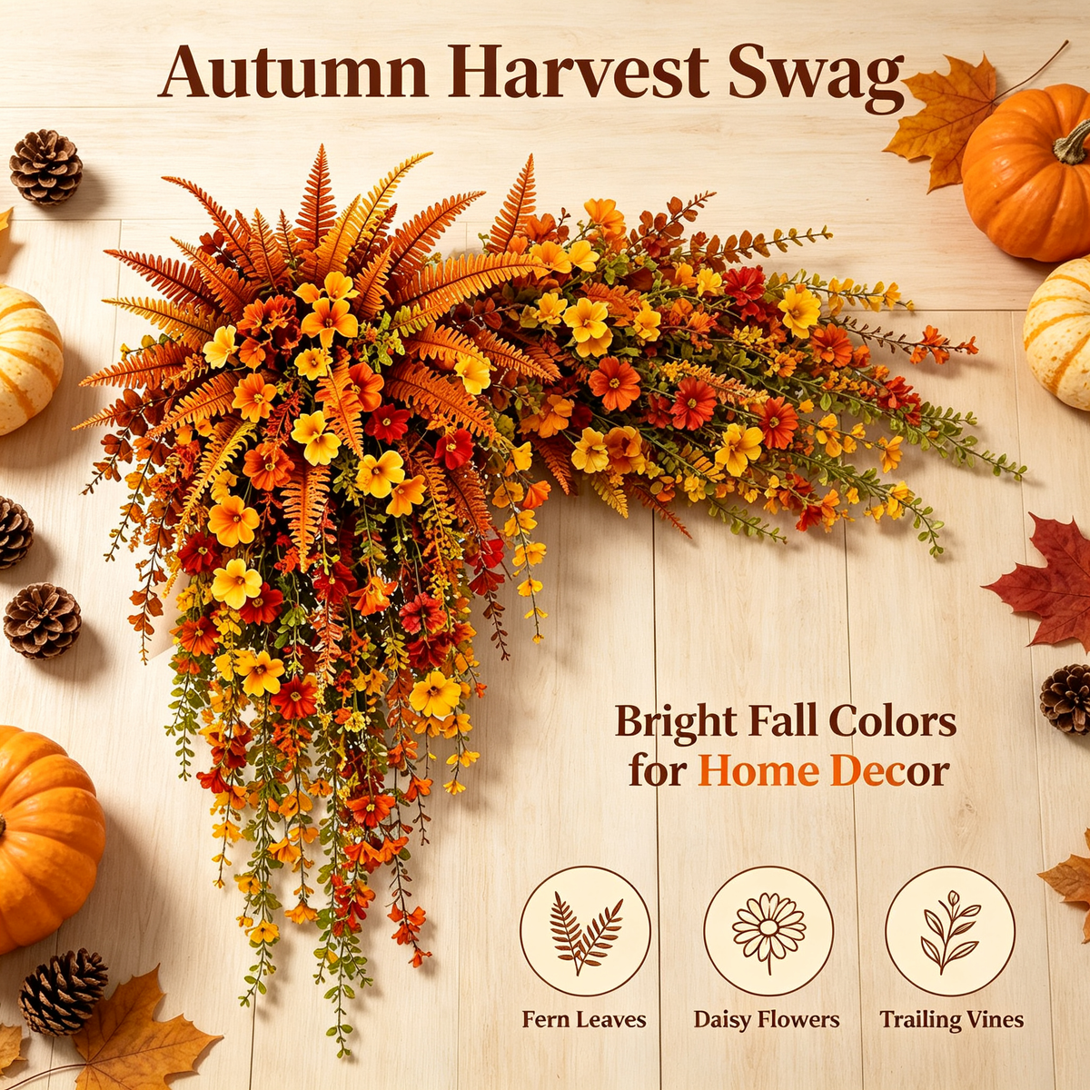 AutumnMuse – Lifelike Seasonal Hanging Flower Arrangement