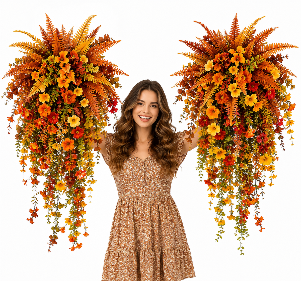 AutumnMuse – Lifelike Seasonal Hanging Flower Arrangement