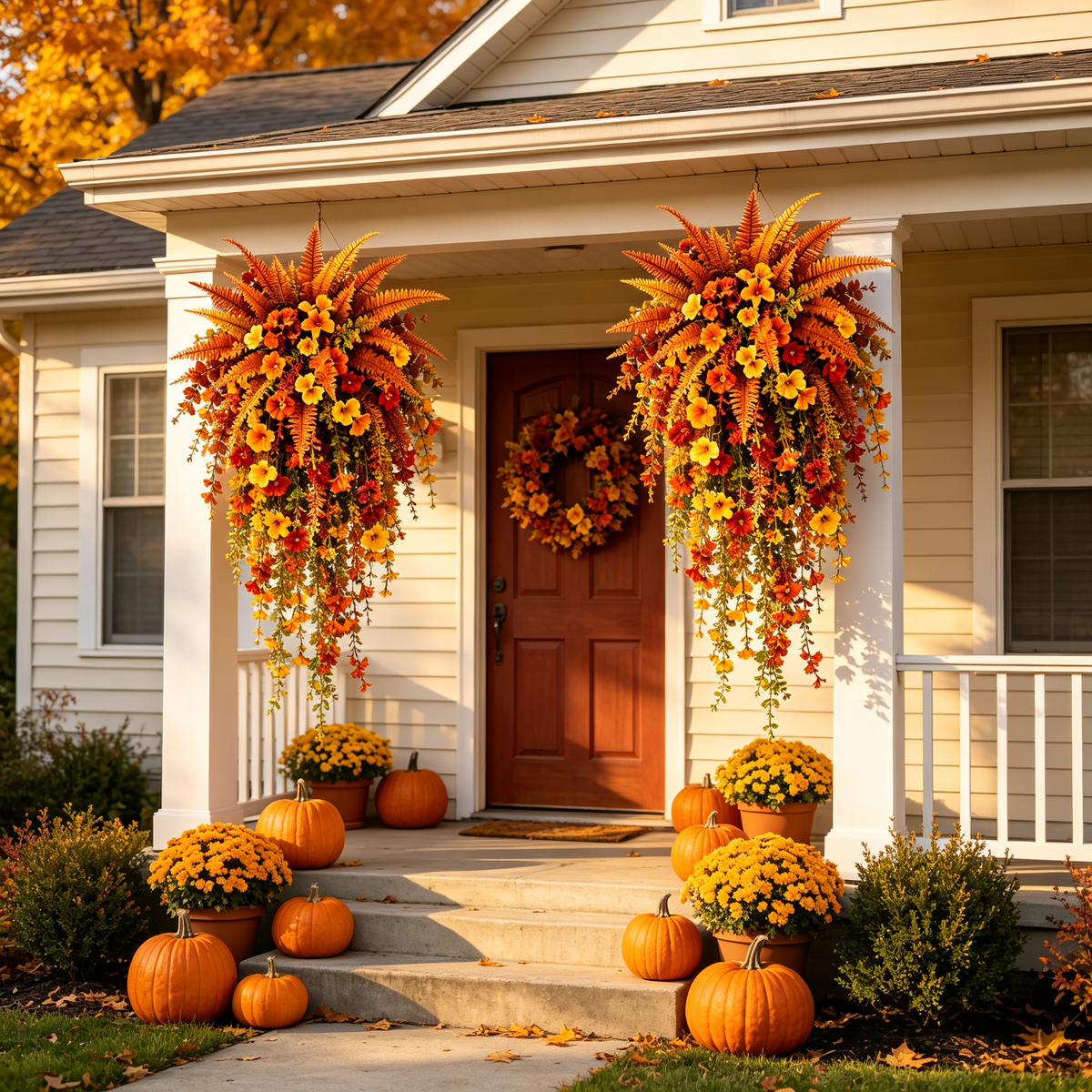 AutumnMuse – Lifelike Seasonal Hanging Flower Arrangement