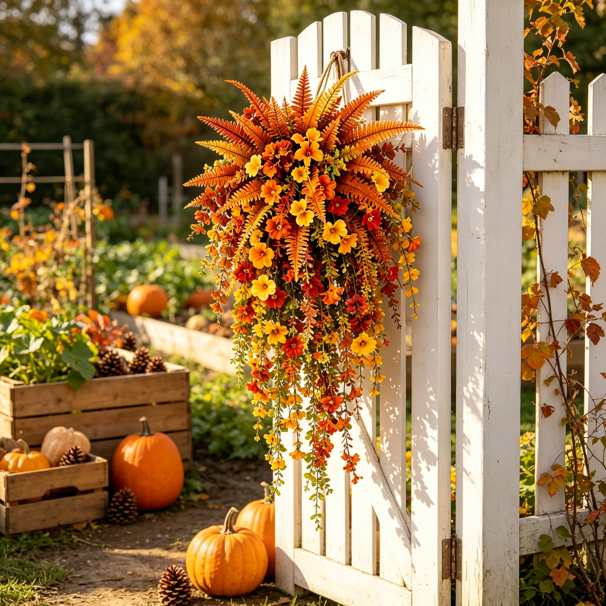AutumnMuse – Lifelike Seasonal Hanging Flower Arrangement