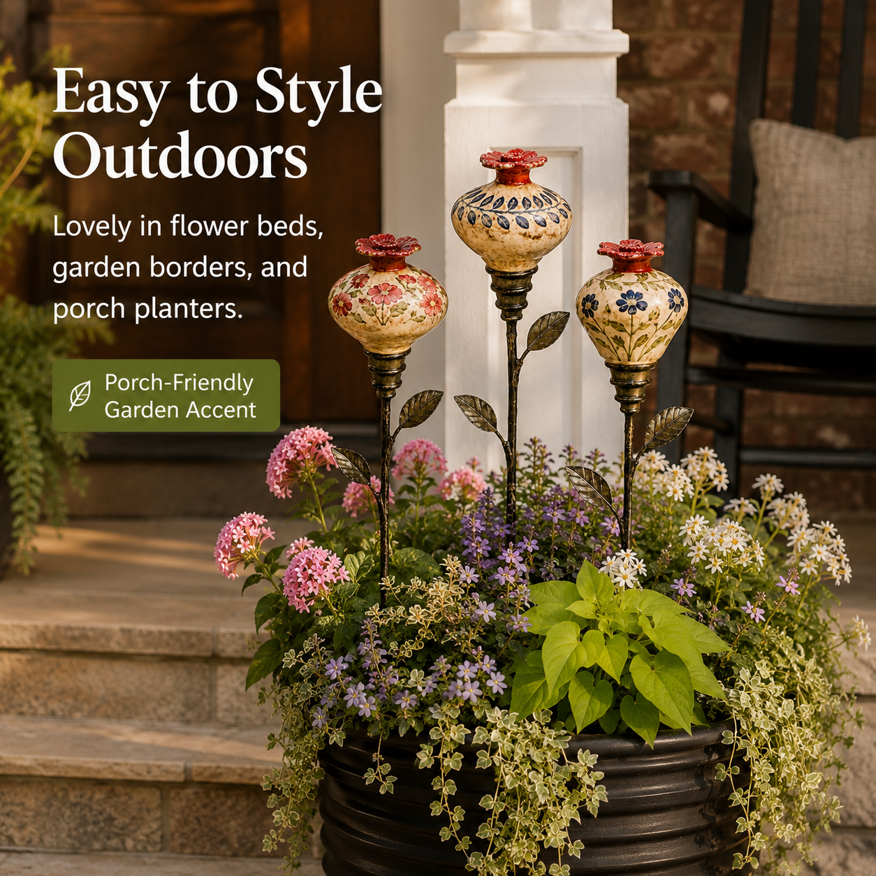 HummingbirdHaven – Retro Floral Garden Feeder