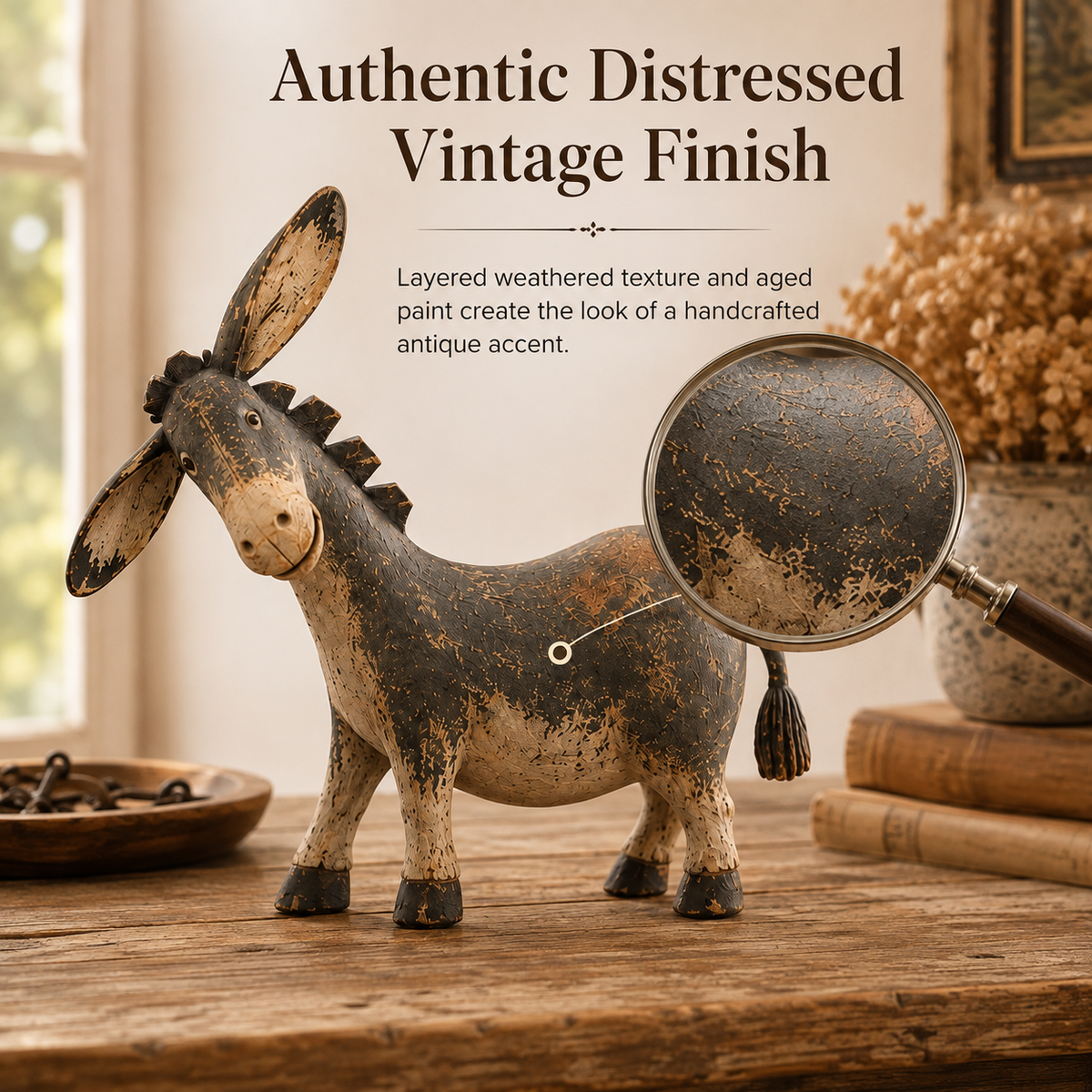 BarnBuddy – Rustic Country Donkey Figurine