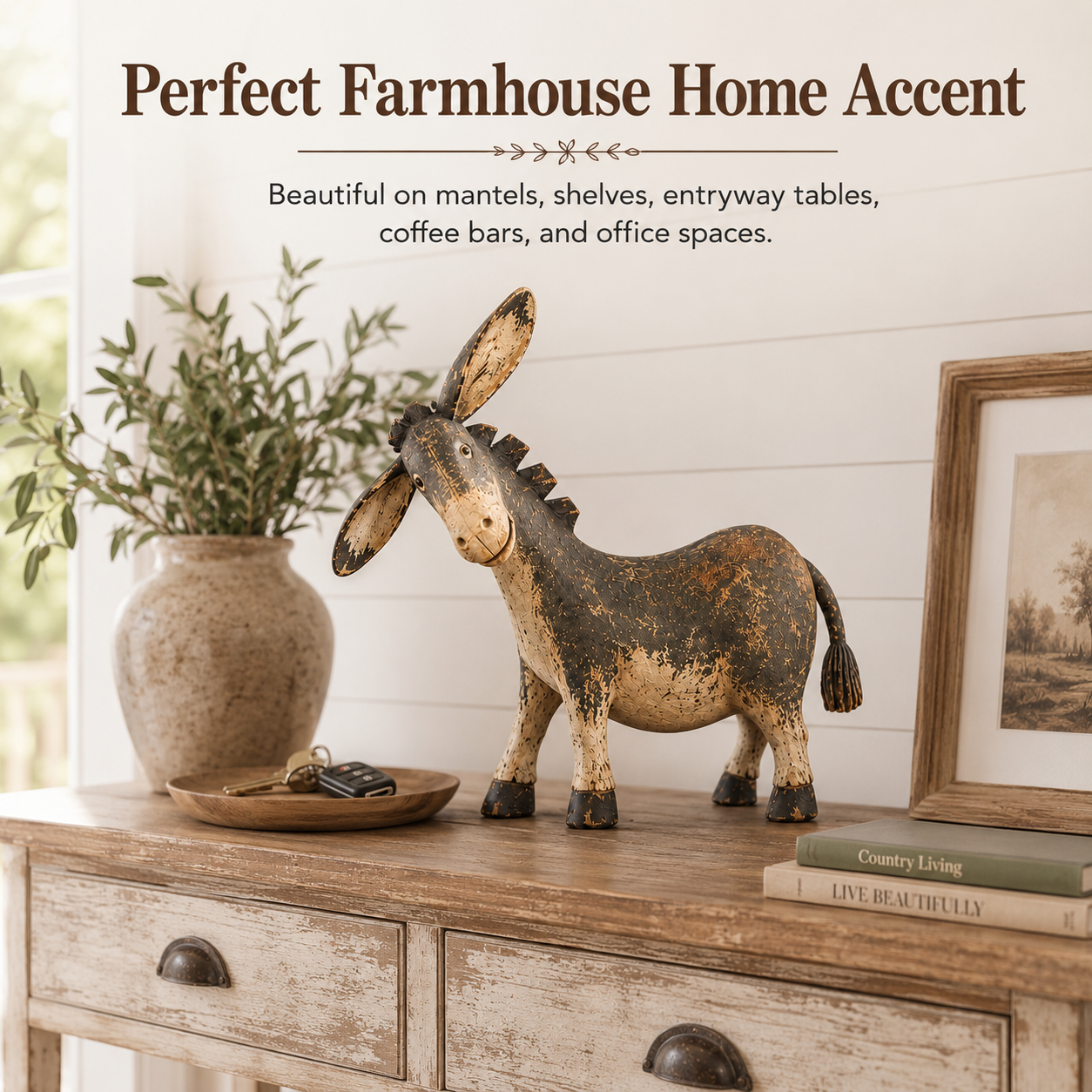 BarnBuddy – Rustic Country Donkey Figurine