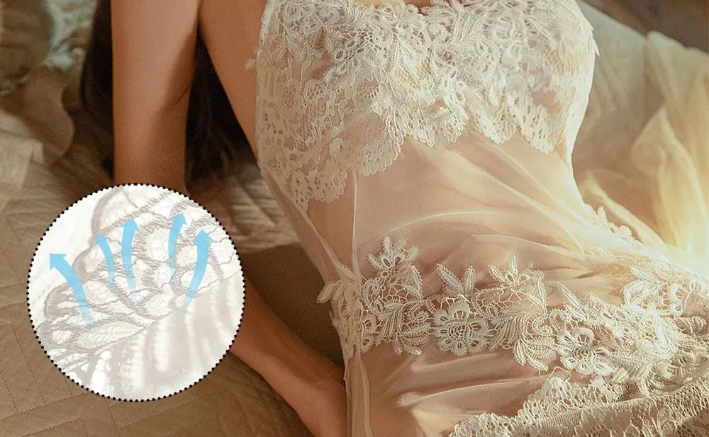 VelvetMoon – Feminine Lace & Mesh Sleepwear Set