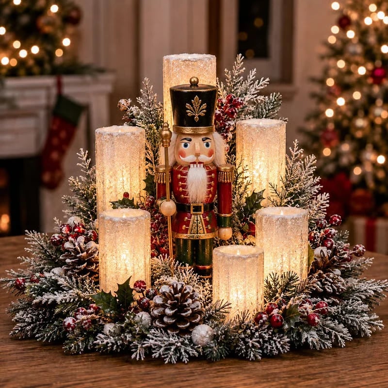 ChristmasCharm – Festive Lighted Table Centerpiece