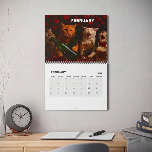 Paws & Pints – Humorous Cats 2027 Wall Calendar
