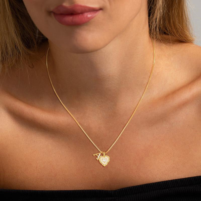 HeartLuxe – Personalized Initial Micro-Pave Necklace